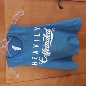 Cropped tank top New without tags. Teal HEAVILY CAFFEINATED by Bella+Canvas